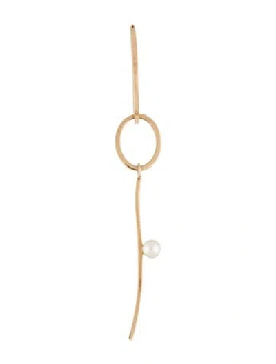 Pre-owned Earrings 14k Pearl Drop Single Earring In Multi