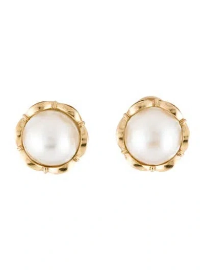 Pre-owned Earrings 14k Pearl Earclip  In Multi