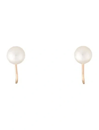 Pre-owned Earrings 14k Pearl Earclips In Multi