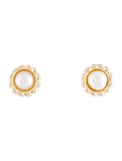 Pre-owned Earrings 14k Pearl Mabe Stud In Multi