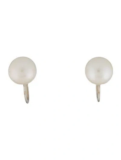 Pre-owned Earrings 14k Pearl Screw-on  In Multi