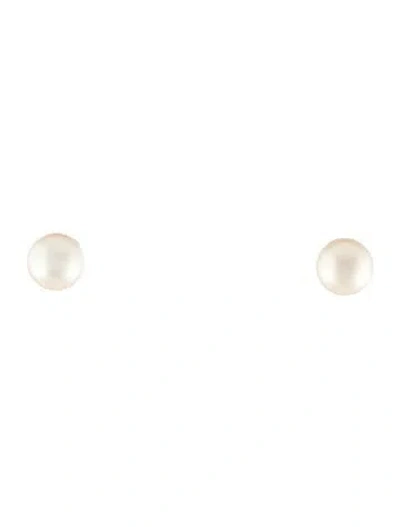 Pre-owned Earrings 14k Pearl Stud  In Multi