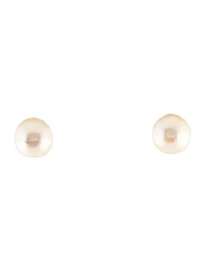 Pre-owned Earrings 14k Pearl Stud  In Multi