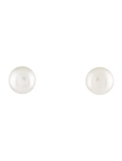 Pre-owned Earrings 14k Pearl Stud  In Multi