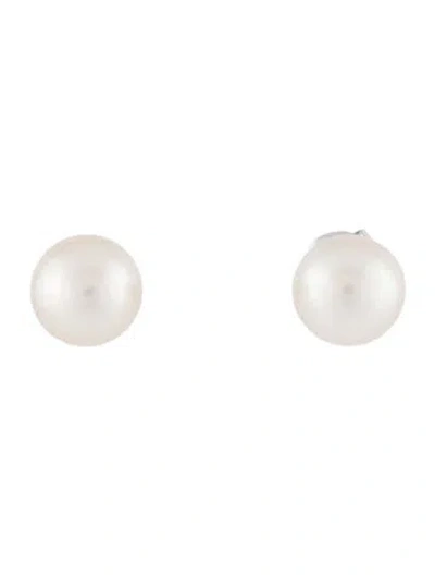 Pre-owned Earrings 14k Pearl Stud  In Multi