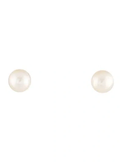 Pre-owned Earrings 14k Pearl Stud  In Multi