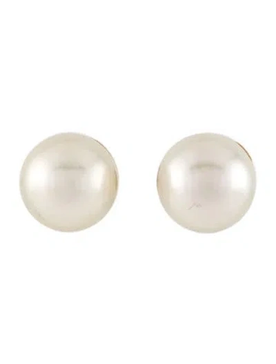 Pre-owned Earrings 14k Pearl Stud  In Multi