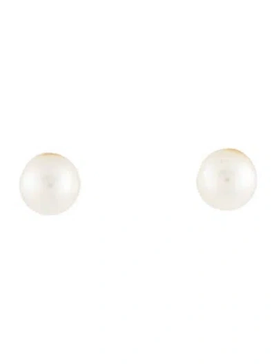 Pre-owned Earrings 14k Pearl Stud  In Multi
