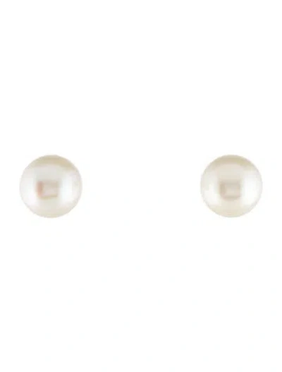 Pre-owned Earrings 14k Pearl Stud  In Multi