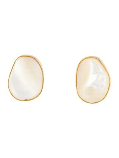 Pre-owned Earrings 14k Pearl Stud  In Multi