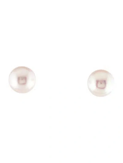 Pre-owned Earrings 14k Pearl Stud  In Multi