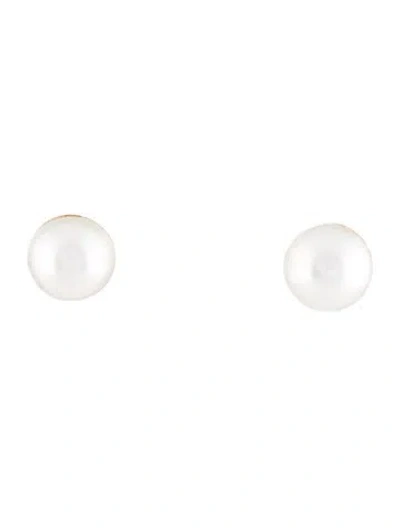 Pre-owned Earrings 14k Pearl Stud  In Multi