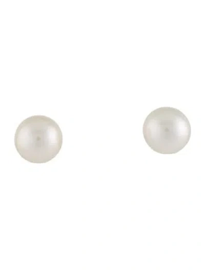 Pre-owned Earrings 14k Pearl Stud  In Multi