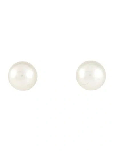 Pre-owned Earrings 14k Pearl Stud  In Multi
