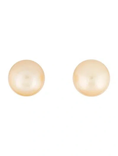 Pre-owned Earrings 14k Pearl Stud  In Multi