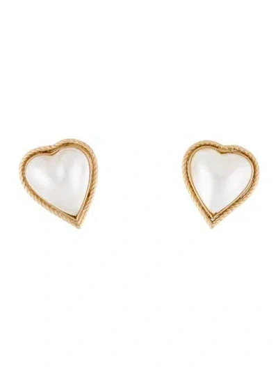 Pre-owned Earrings 14k Pearl Stud  In Multi
