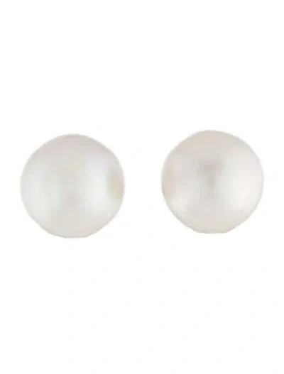 Pre-owned Earrings 14k Pearl Stud  In Multi