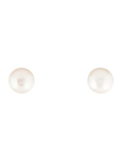 Pre-owned Earrings 14k Pearl Stud  In Multi