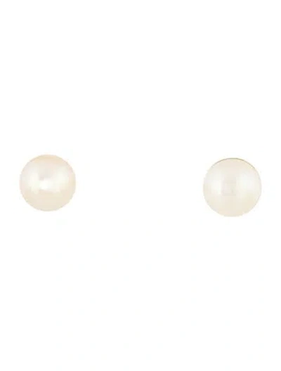 Pre-owned Earrings 14k Pearl Stud  In Multi
