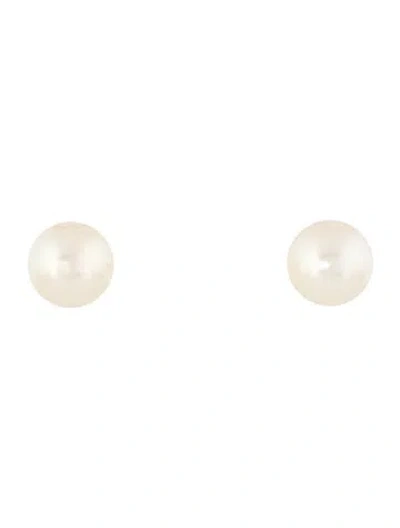 Pre-owned Earrings 14k Pearl Stud  In Multi