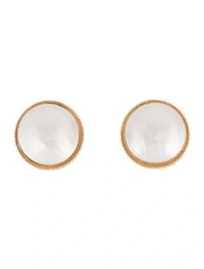 Pre-owned Earrings 14k Pearl Stud  In Multi