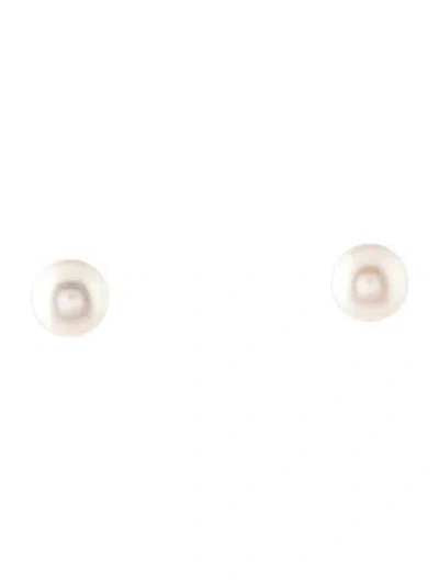 Pre-owned Earrings 14k Pearl Stud  In Multi
