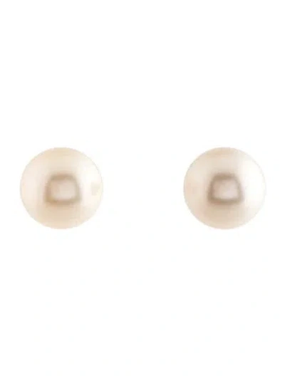 Pre-owned Earrings 14k Pearl Stud  In Multi