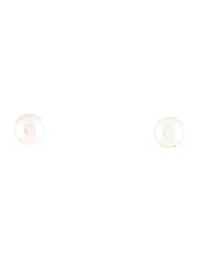 Pre-owned Earrings 14k Pearl Stud  In Multi