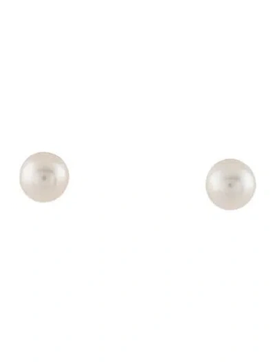 Pre-owned Earrings 14k Pearl Stud  In Multi