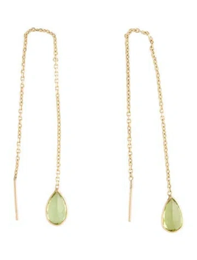 Pre-owned Earrings 14k Peridot Drop  In Multi