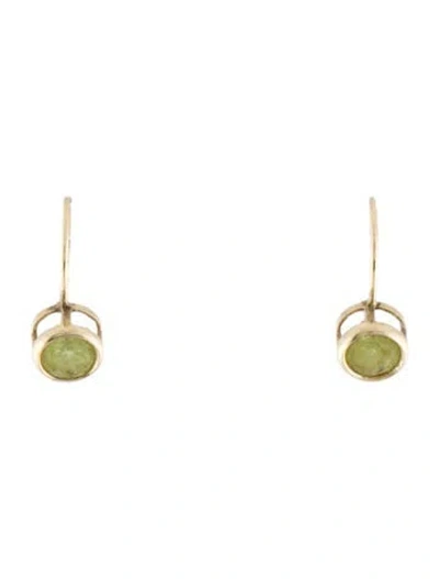 Pre-owned Earrings 14k Peridot Drop  In Multi