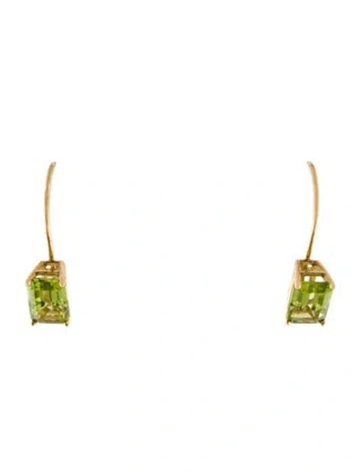 Pre-owned Earrings 14k Peridot Drop  In Multi