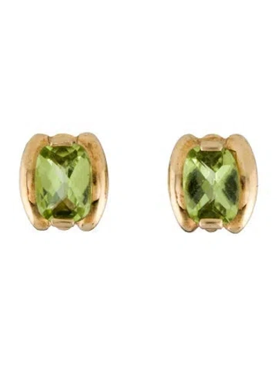 Pre-owned Earrings 14k Peridot Stud  In Multi