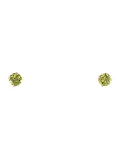Pre-owned Earrings 14k Peridot Stud  In Multi