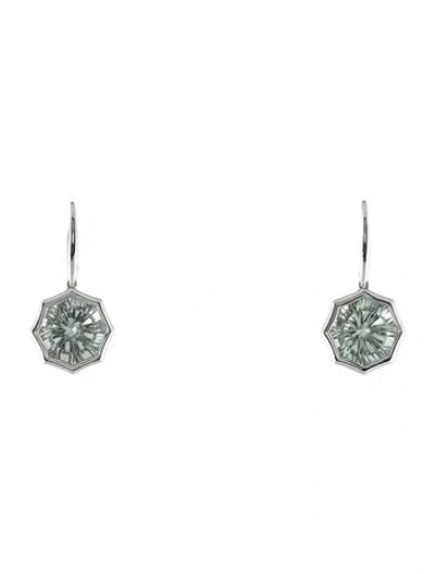 Pre-owned Earrings 14k Prasiolite Drop  In Multi