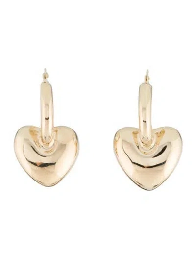 Pre-owned Earrings 14k Puffy Heart Drop  In Multi