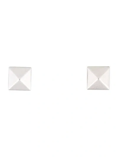 Pre-owned Earrings 14k Pyramid Stud  In Multi