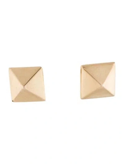 Pre-owned Earrings 14k Pyramid Stud  In Multi