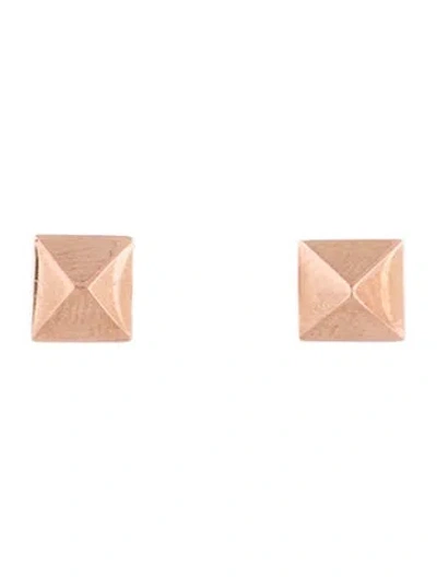 Pre-owned Earrings 14k Pyramid Stud  In Multi