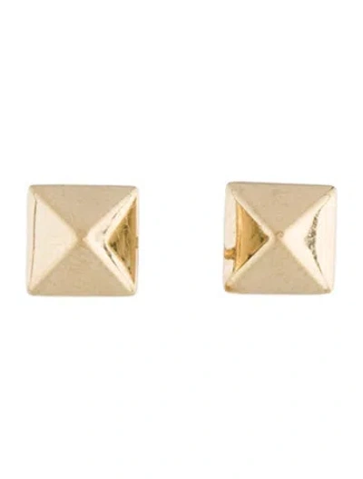 Pre-owned Earrings 14k Pyramid Stud  In Multi