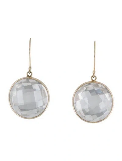 Pre-owned Earrings 14k Quartz Drop  In Multi