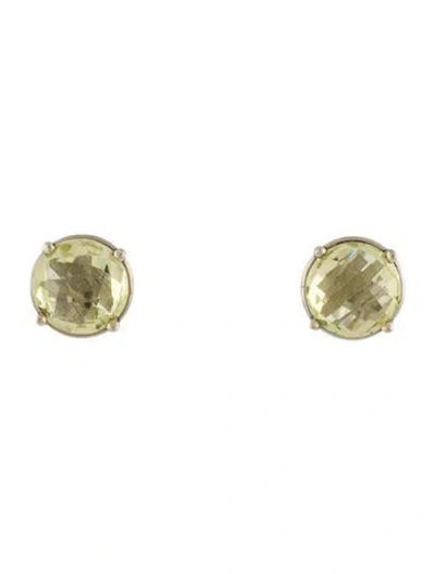 Pre-owned Earrings 14k Quartz Stud  In Multi