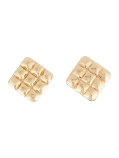 Pre-owned Earrings 14k Quilted Earclip  In Multi