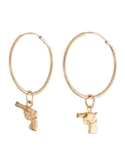 Pre-owned Earrings 14k Revolver Hoop Drop  In Multi