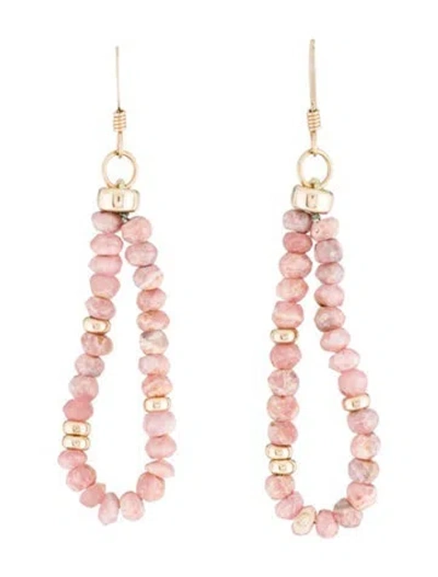 Pre-owned Earrings 14k Rhodochrosite Drop  In Multi