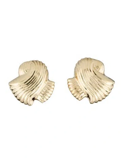 Pre-owned Earrings 14k Ribbon Earclip  In Multi