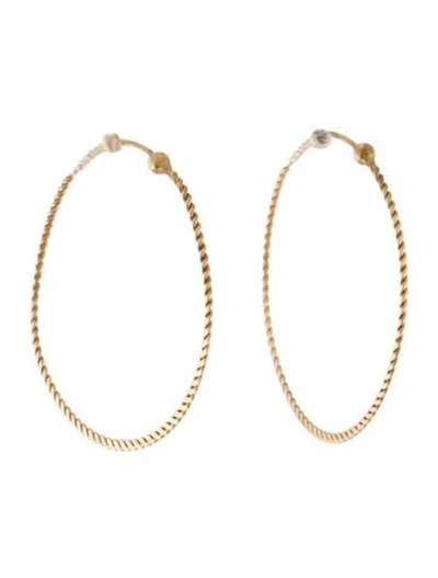 Pre-owned Earrings 14k Rope Hoop  In Multi
