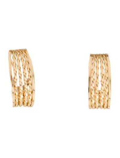 Pre-owned Earrings 14k Rope Motif Shrimp Clip-on  In Multi