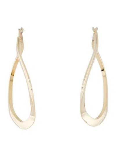 Pre-owned Earrings 14k Rounded Square Hoops In Multi