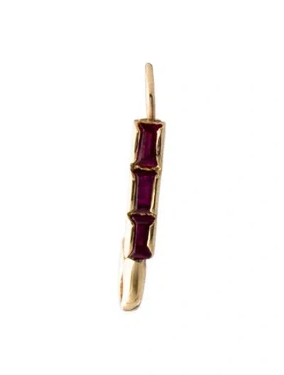 Pre-owned Earrings 14k Ruby Single Drop Earring In Multi